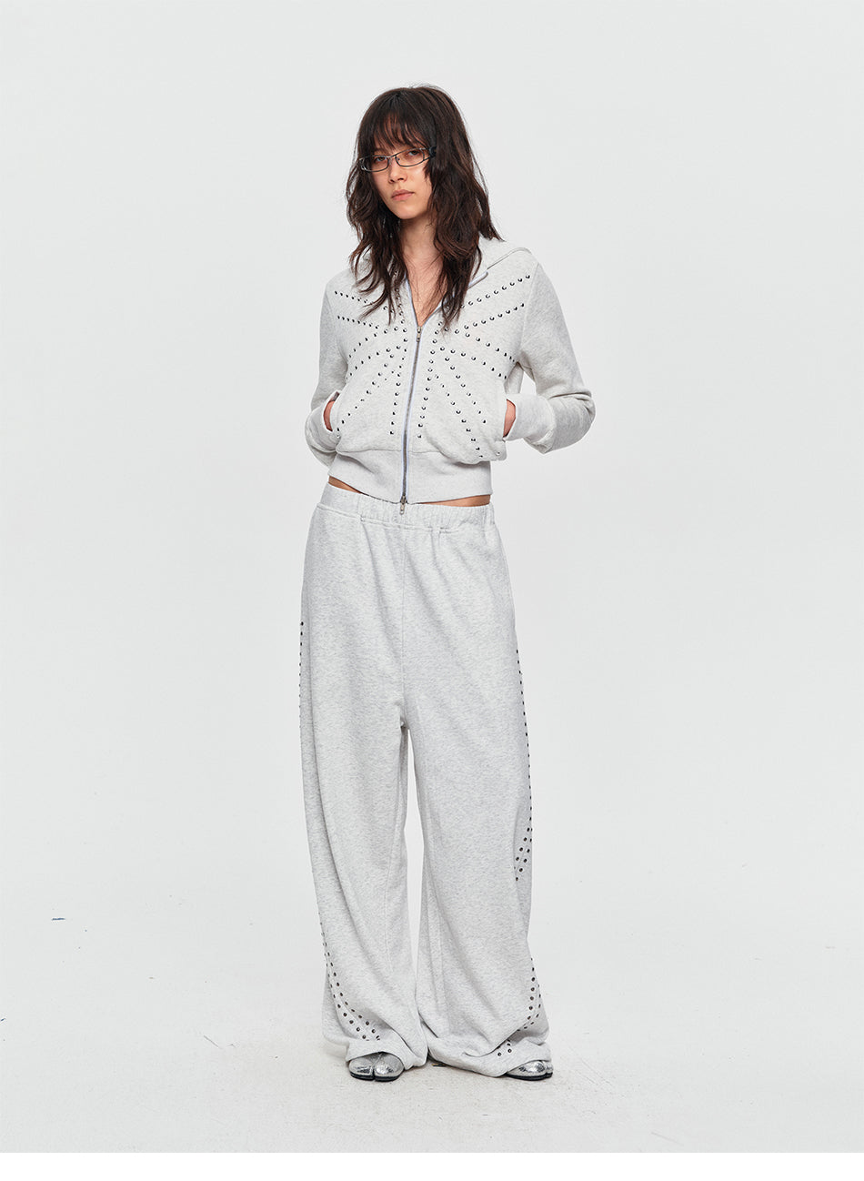 MADWITCH STUDDED WIDE-LEG SWEATPANTS #C1028