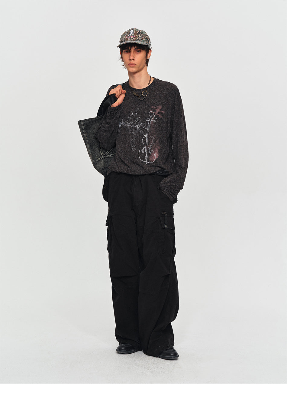 MADWITCH VINTAGE DISTRESSED CARGO PANTS #CK61082