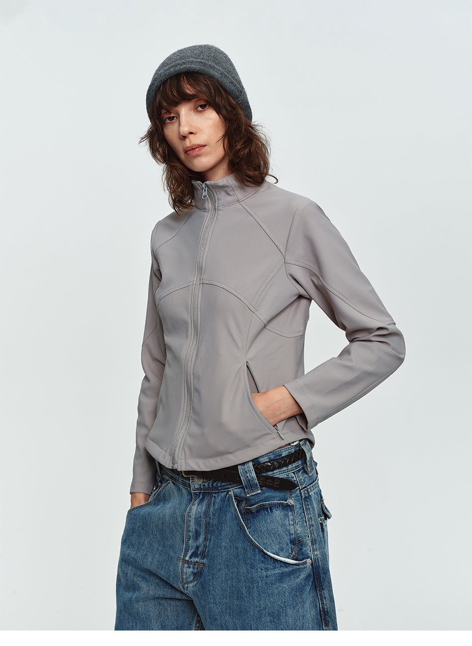MADWITCH CURVED-HEM CROPPED TRACK JACKET #CX62