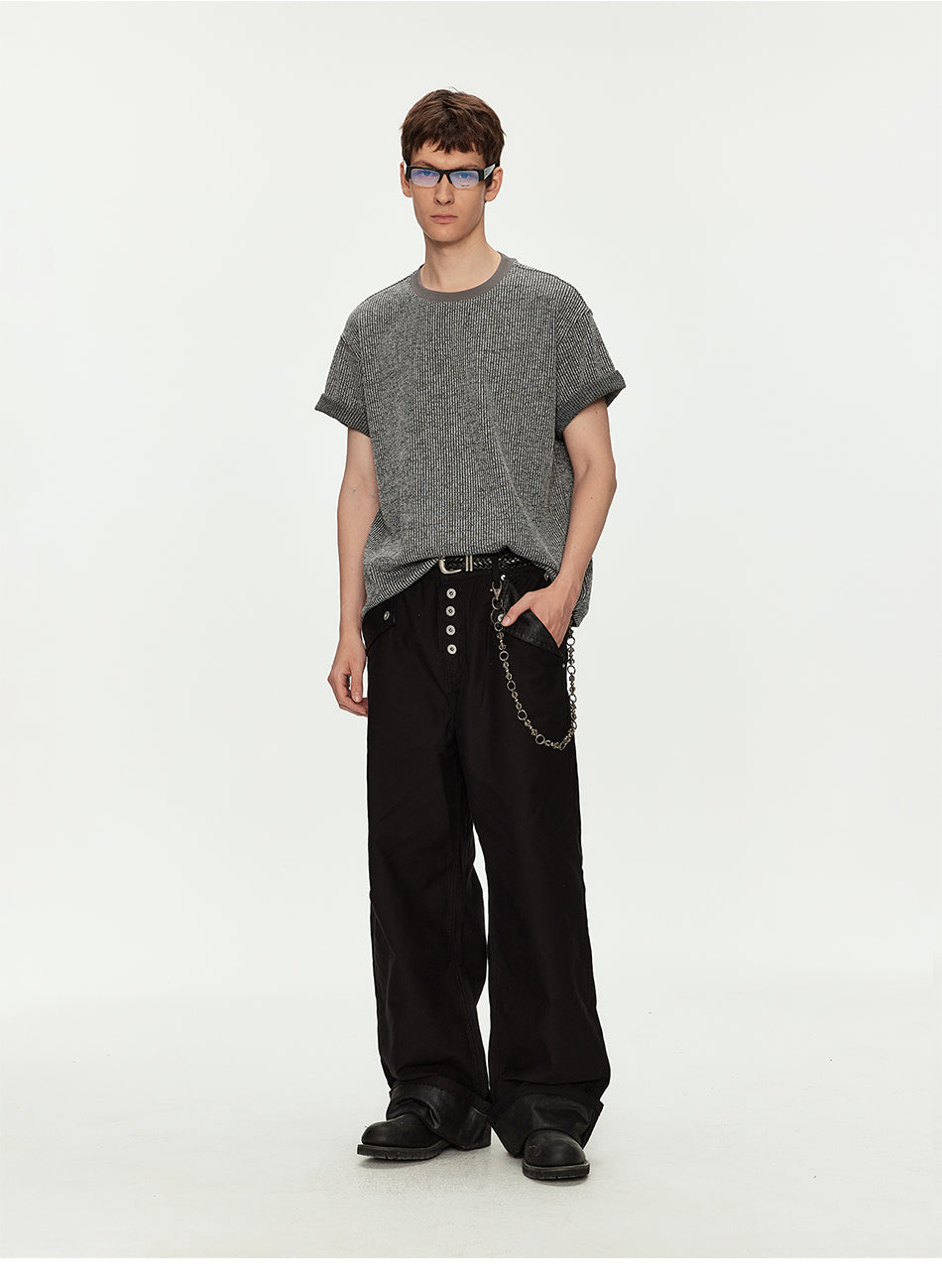 MADWITCH COLORBLOCK TEXTURED TEE #M1160
