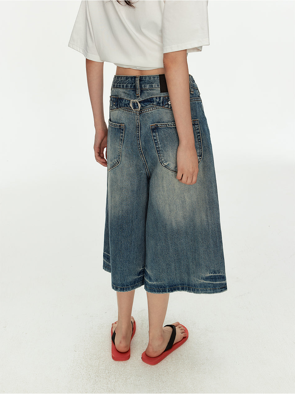 MADWITCH WASHED PARIS BUCKLE JEANS #CK9815D