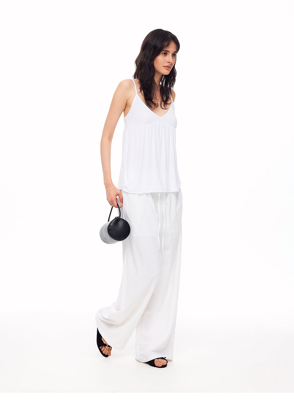 MADWITCH LAID-BACK LINEN-BLEND WIDE-LEG PANTS #CN61079