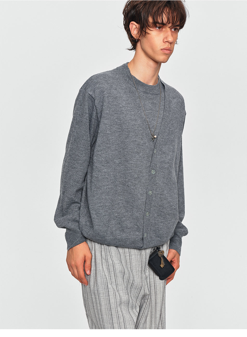 MADWITCH FAKE-TWO-PIECE KNIT SWEATER #MY2602