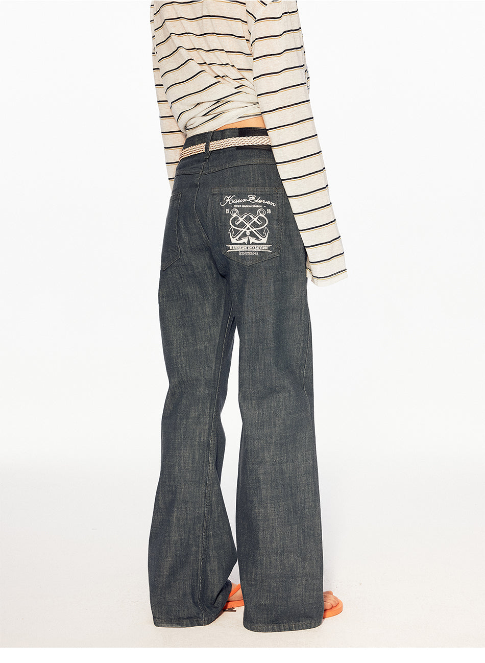 MADWITCH EMBROIDERED FLARE JEANS #GPC9821