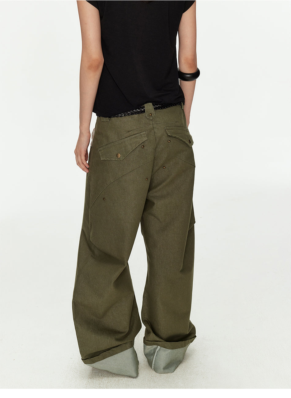 MADWITCH PLAID CARGO BAGGY PANTS #CK61007