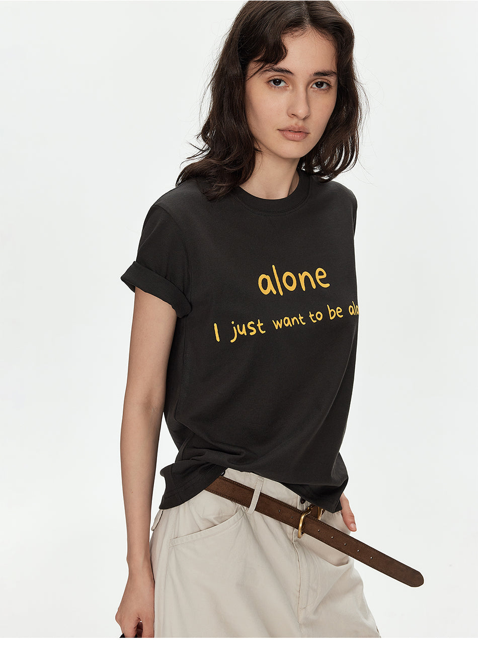 MADWITCH LETTER PRINT COUPLE TEE #MD4330
