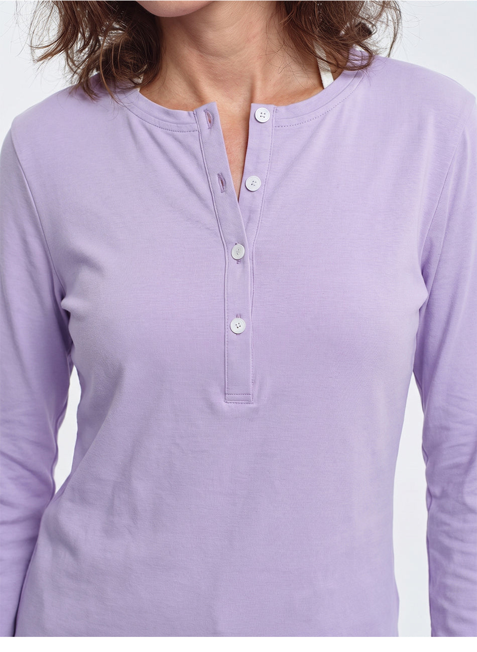 MADWITCH LIGHTWEIGHT LYOCELL-BLEND HENLEY SHIRT #TC155N