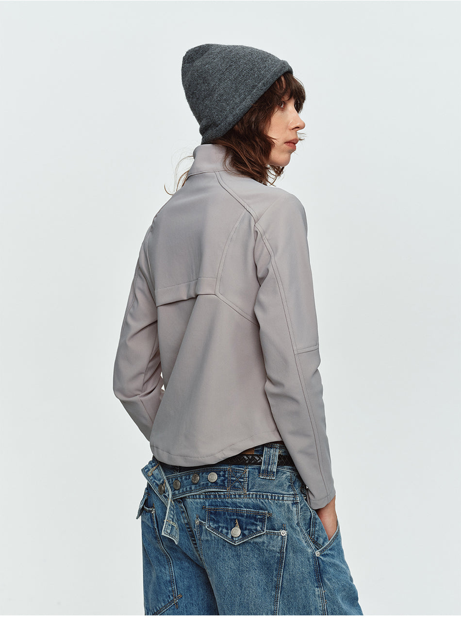 MADWITCH CURVED-HEM CROPPED TRACK JACKET #CX62