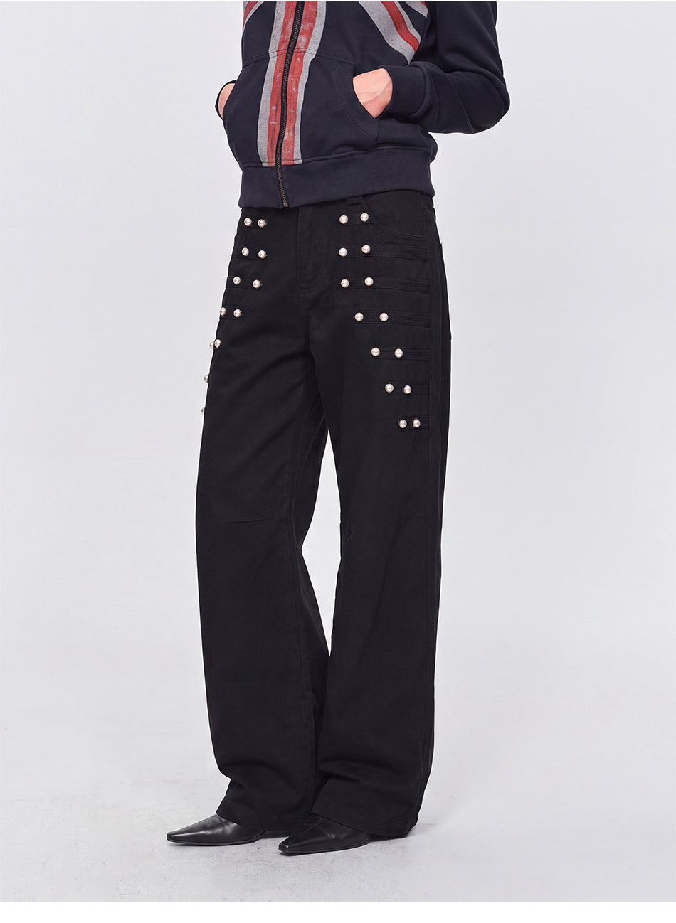 MADWITCH RIVET COURT WIDE-LEG TROUSERS #6844