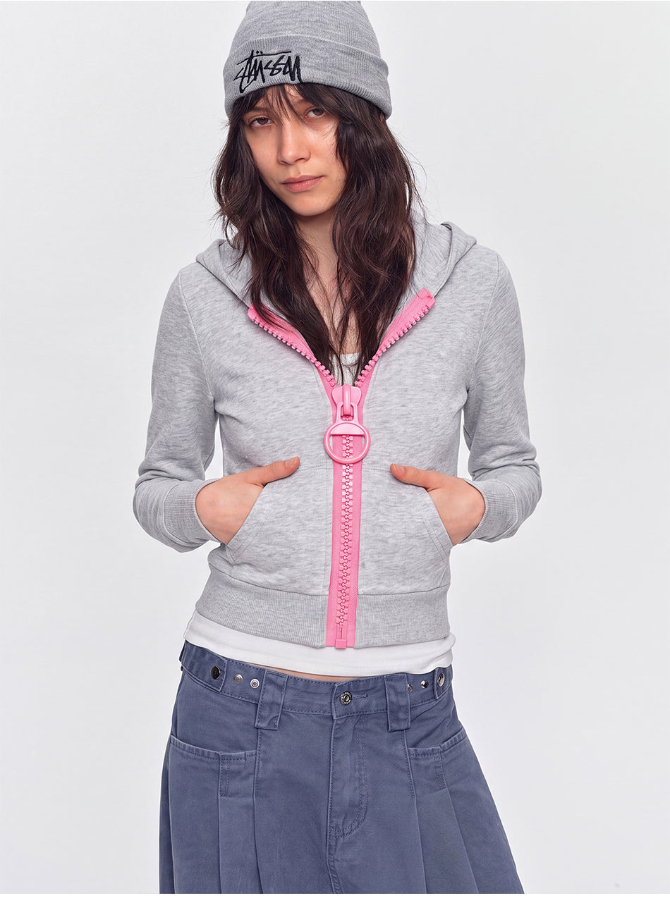 MADWITCH CROPPED CHUNKY-ZIP HOODIE #L2026590
