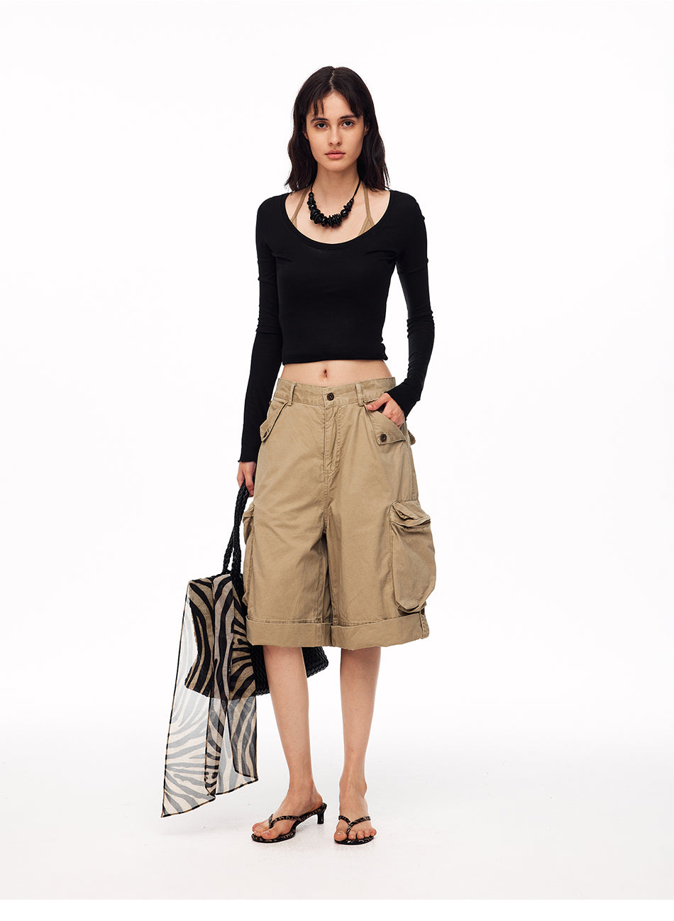 MADWITCH WASHED MULTI-POCKET CARGO SHORST #CK278D