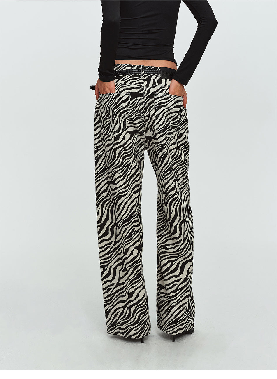 MADWITCH ZEBRA-PRINT RELAXED WIDE-LEG TROUSERS #2026779
