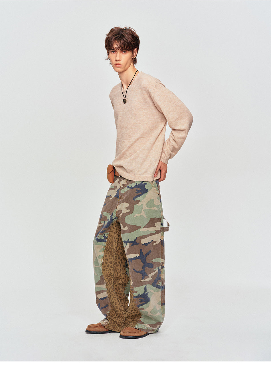 MADWITCH SLOUCHY ROLLED-EDGE V-NECK SWEATER #AW26831