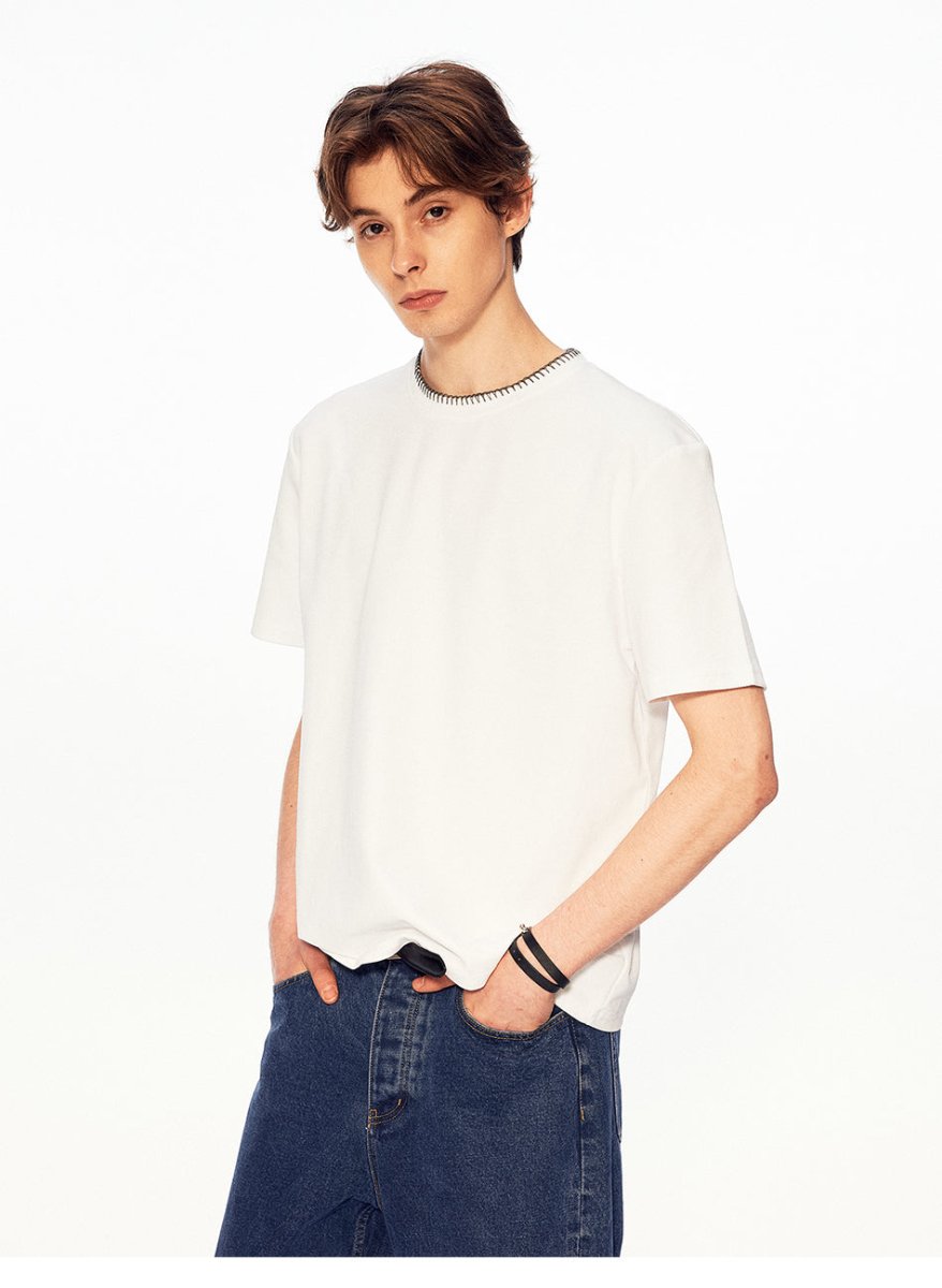 MADWITCH CURVED STITCH KNIT TEE AW26087 - MadWitch Store
