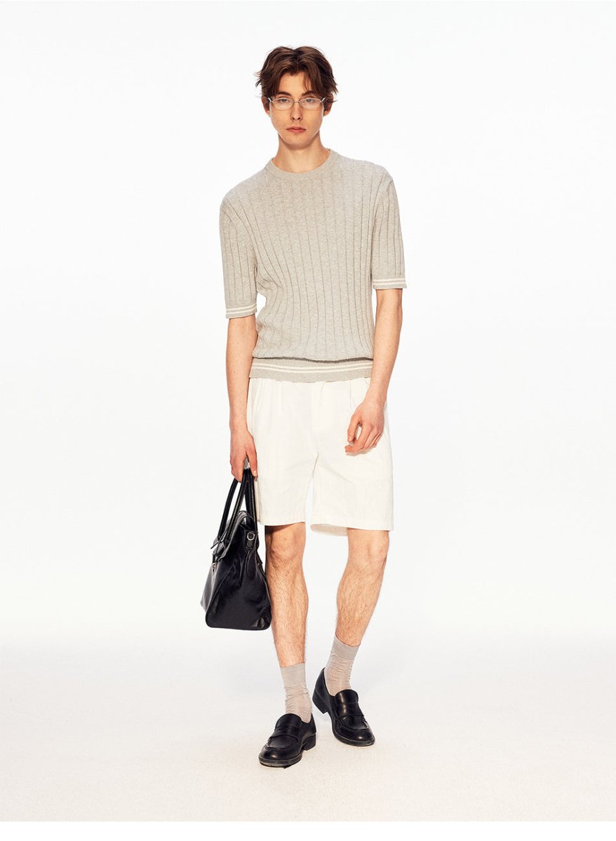MADWITCH RELAXED RIBBED KNIT TEE MD27486 - MadWitch Store