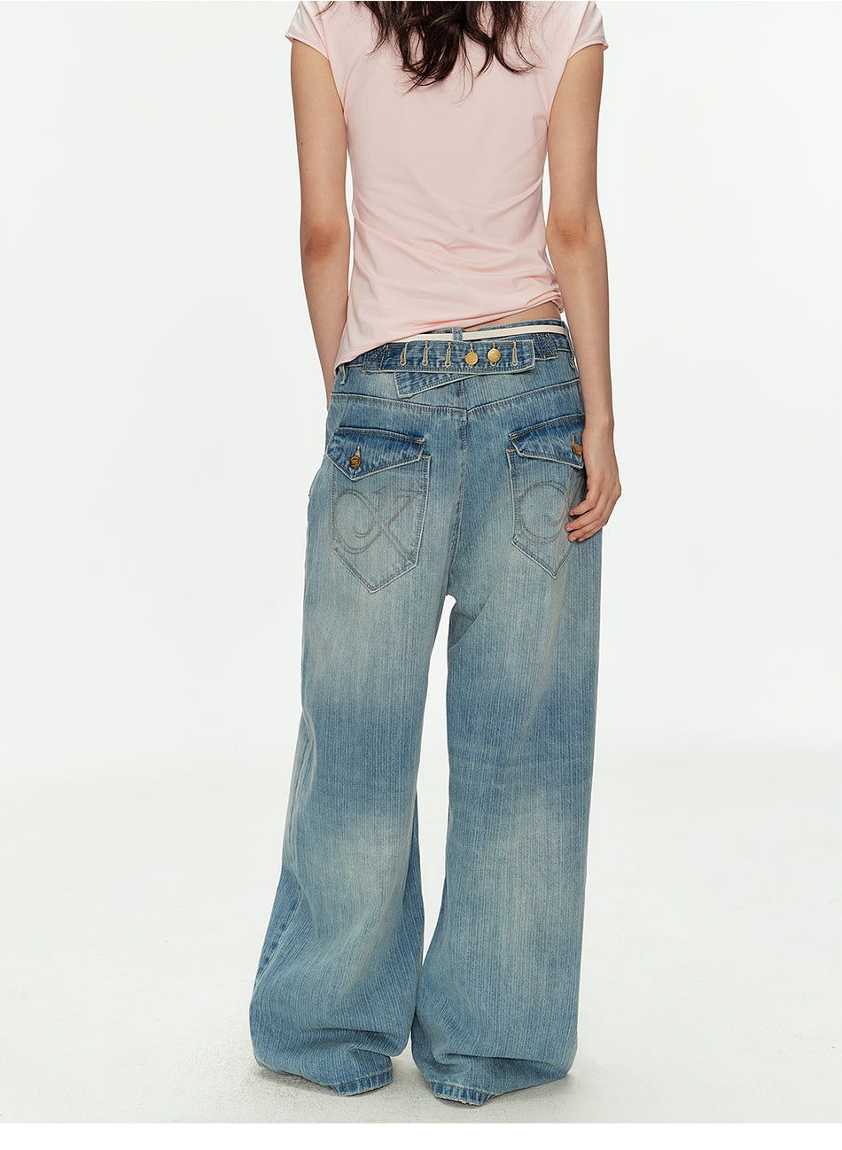 MADWITCH PARIS BUCKLE BAMBOO JEANS #CK9818