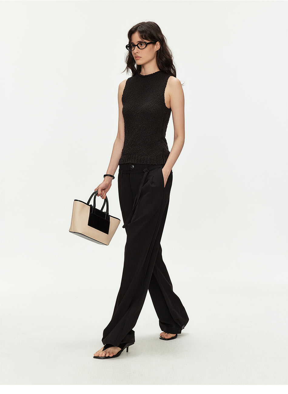 MADWITCH BELTED PLEATED WIDE TROUSERS #Z7611