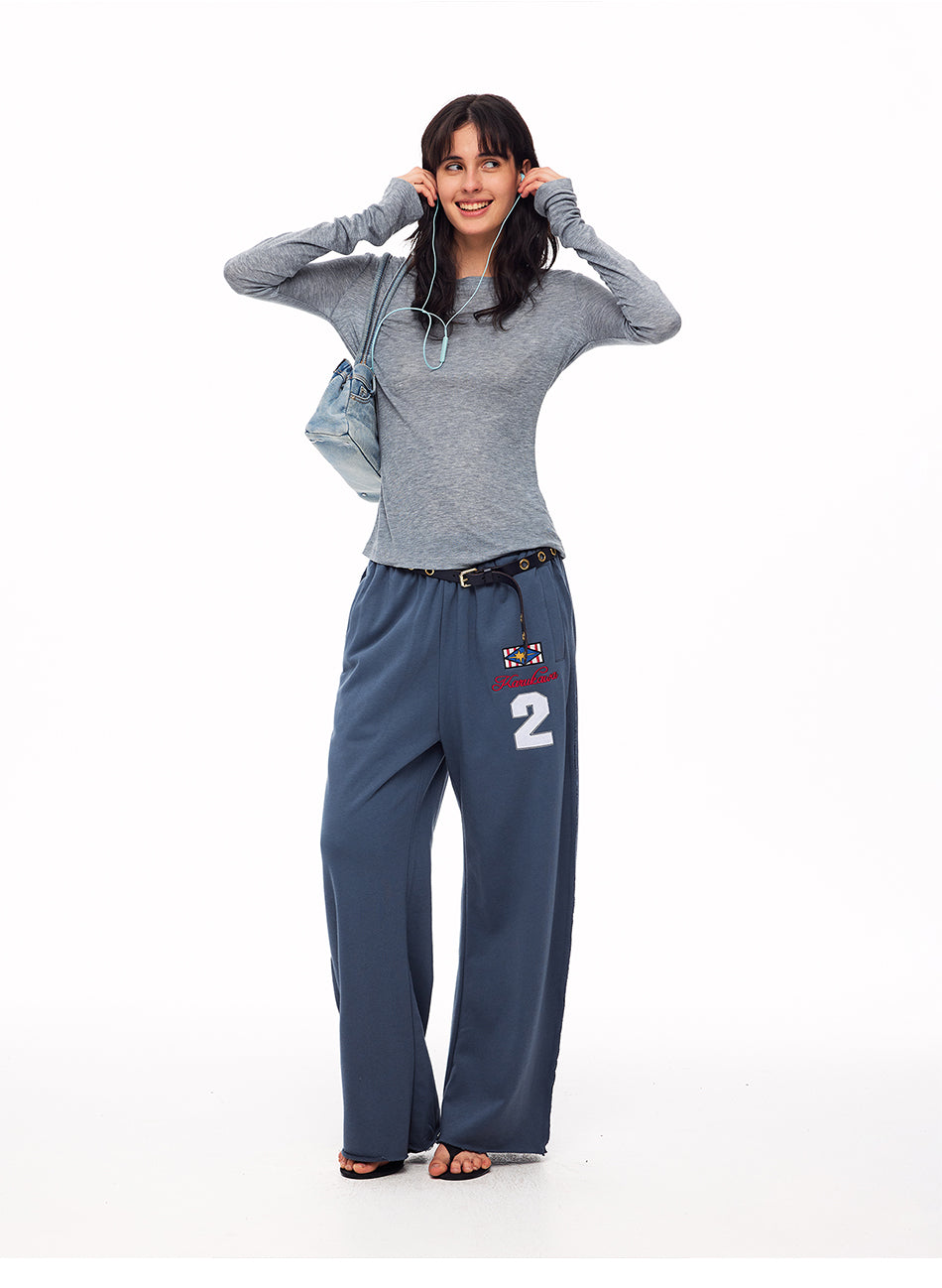 MADWITCH MINIMALIST ROUND-NECK TENCEL LONG-SLEEVE T-SHIRT #G2101