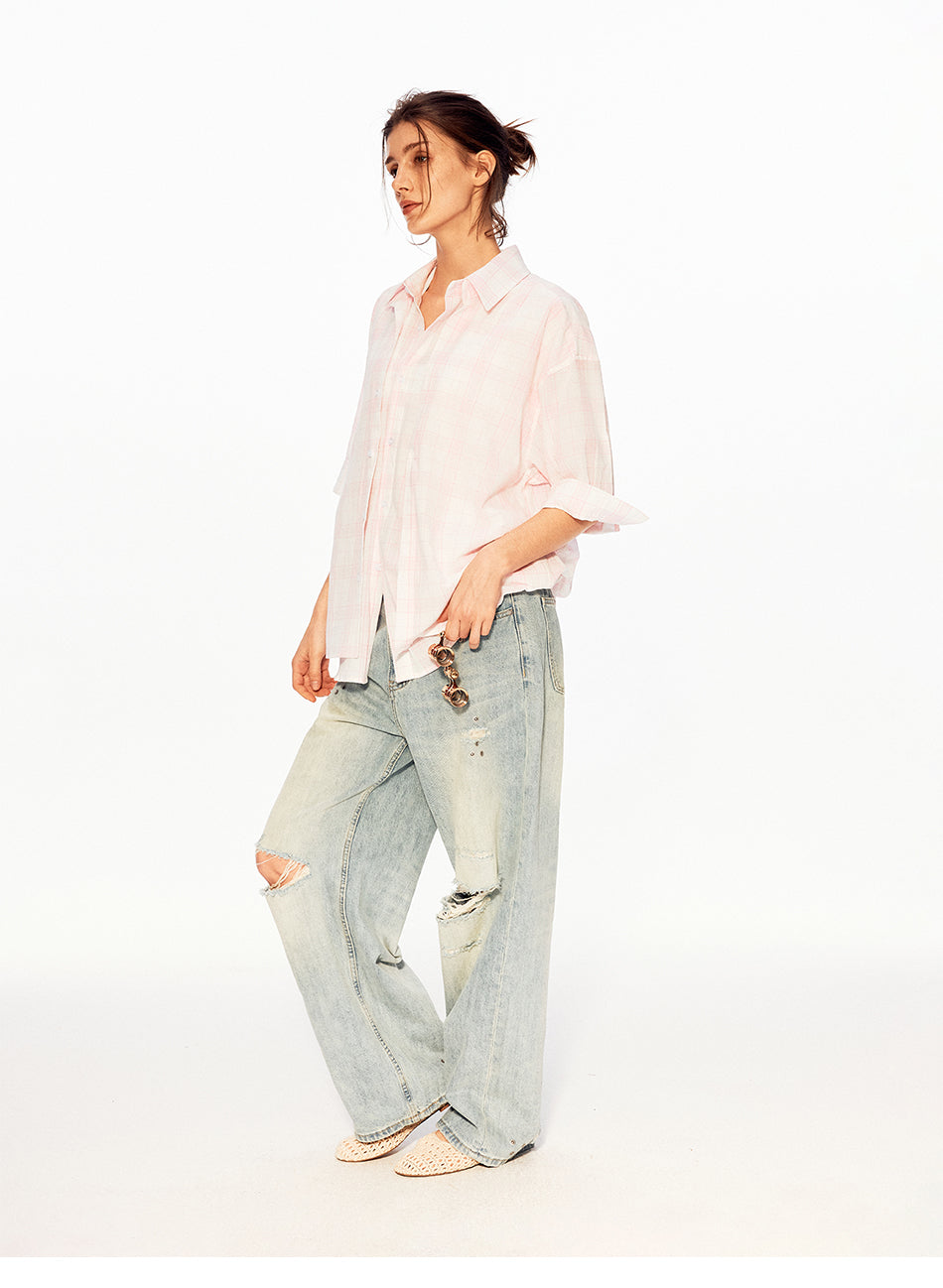 MADWITCH VINTAGE PLAID COLLAR SHIRT #26049