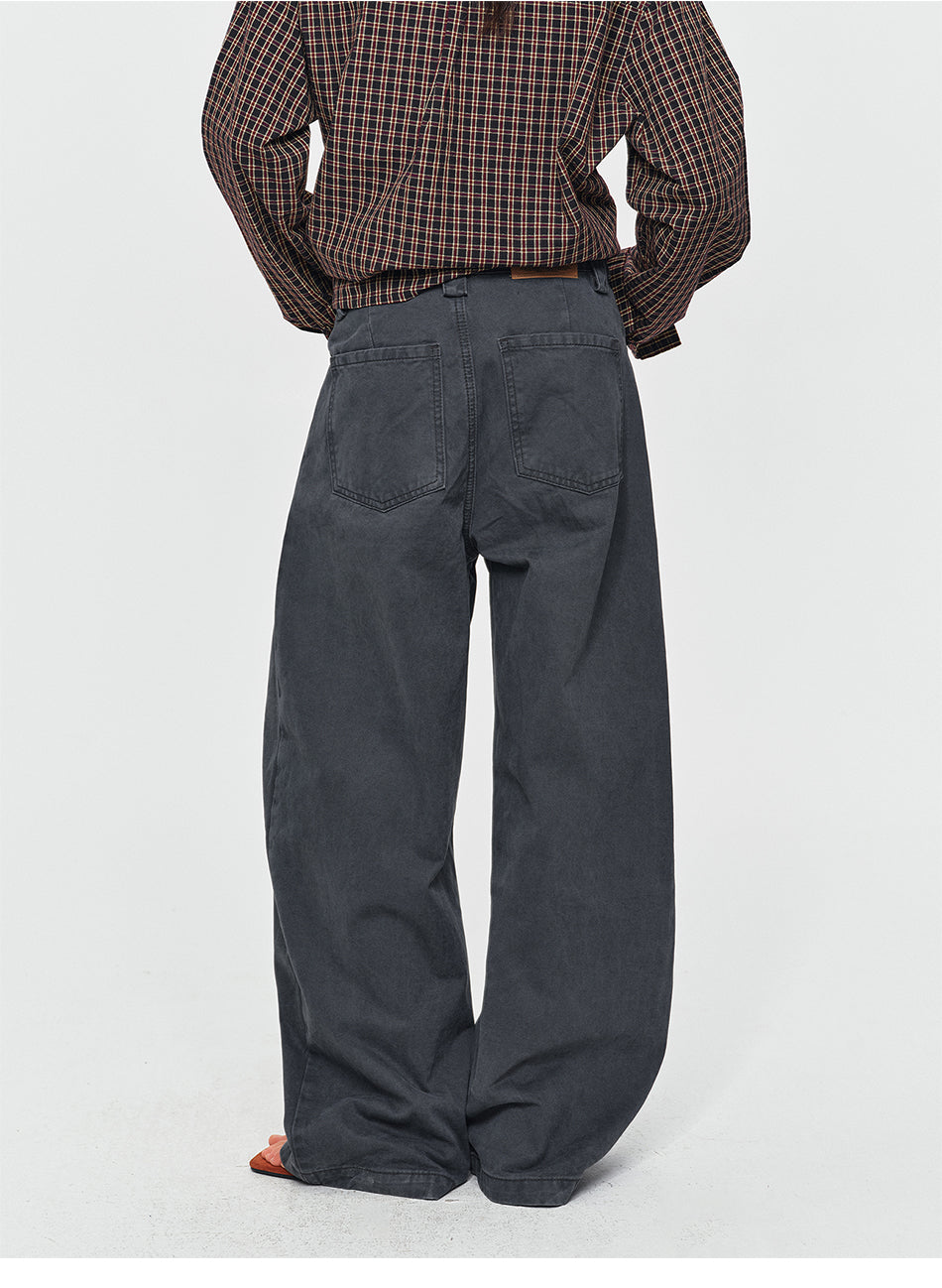 MADWITCH ADJUSTABLE PLEATED WIDE-LEG JEANS #DR6315