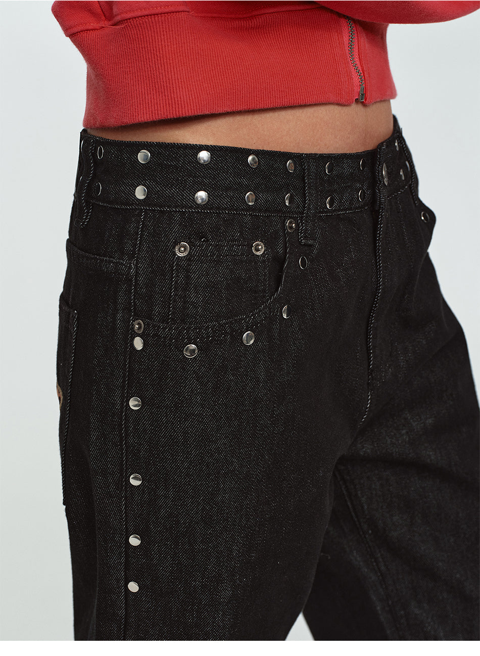 MADWITCH STUDDED LEOPARD-STAR FLARE JEANS #G60090