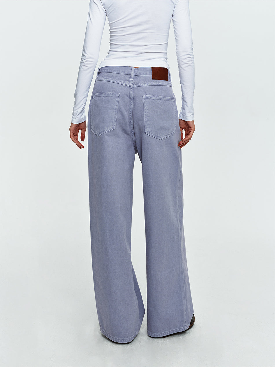 MADWITCH LAVENDER-WASH WIDE-LEG JEANS #A646