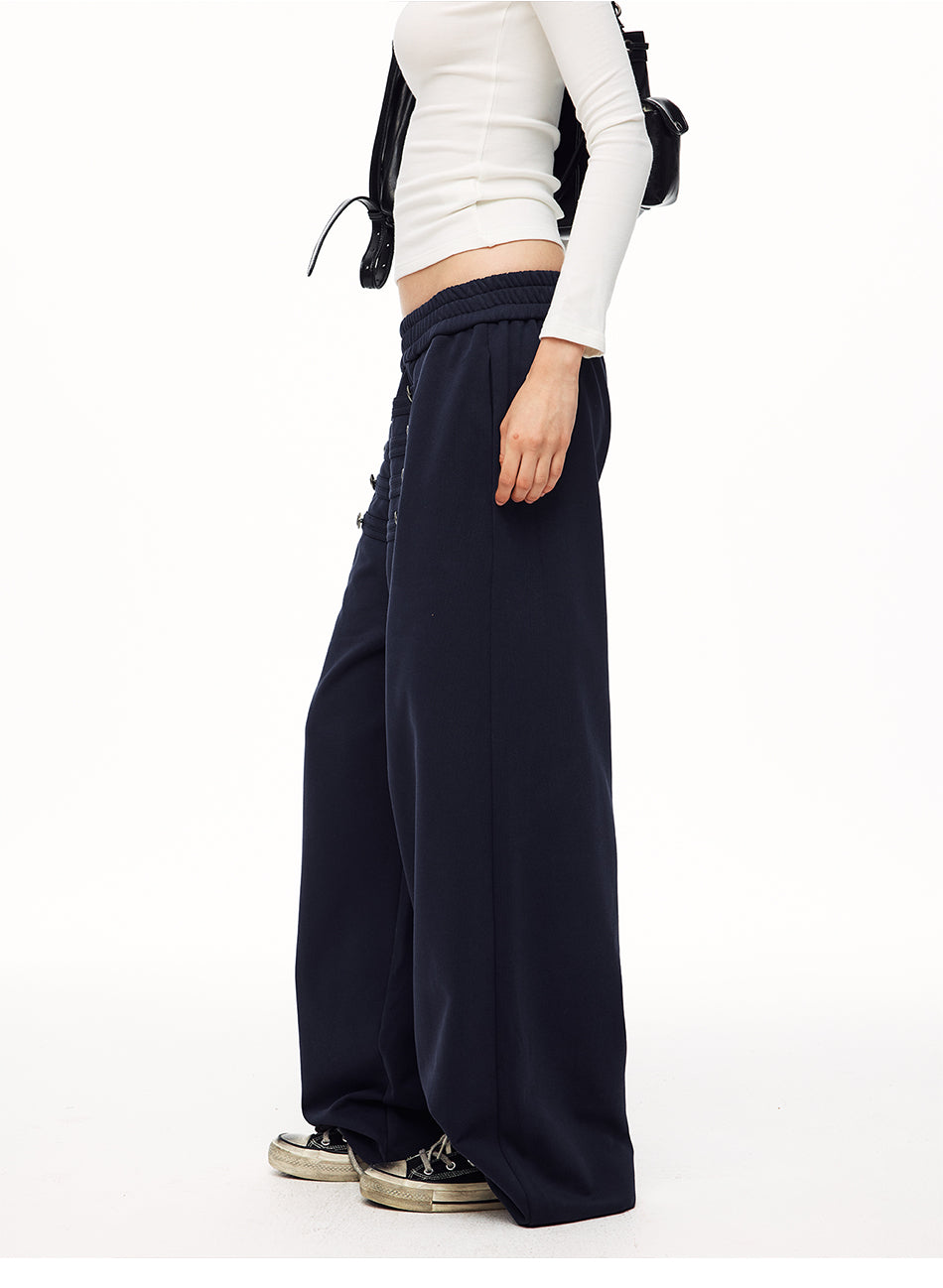 MADWITCH VINTAGE PALACE BUTTONED WIDE-LEG SWEATPANTS #L2026630