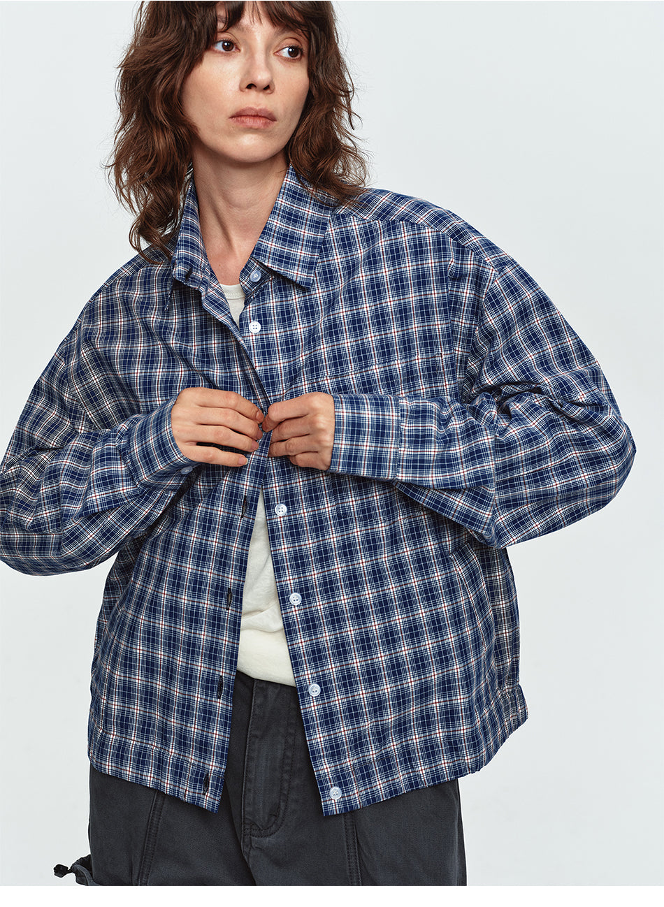 MADWITCH CROPPED OVERSIZED PLAID OVERSHIRT #AM26801