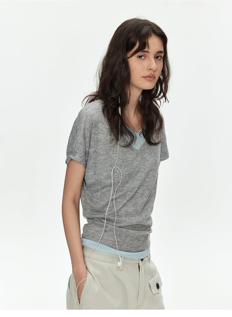 MADWITCH V-NIP WAIST RUCHED TEE #G26430