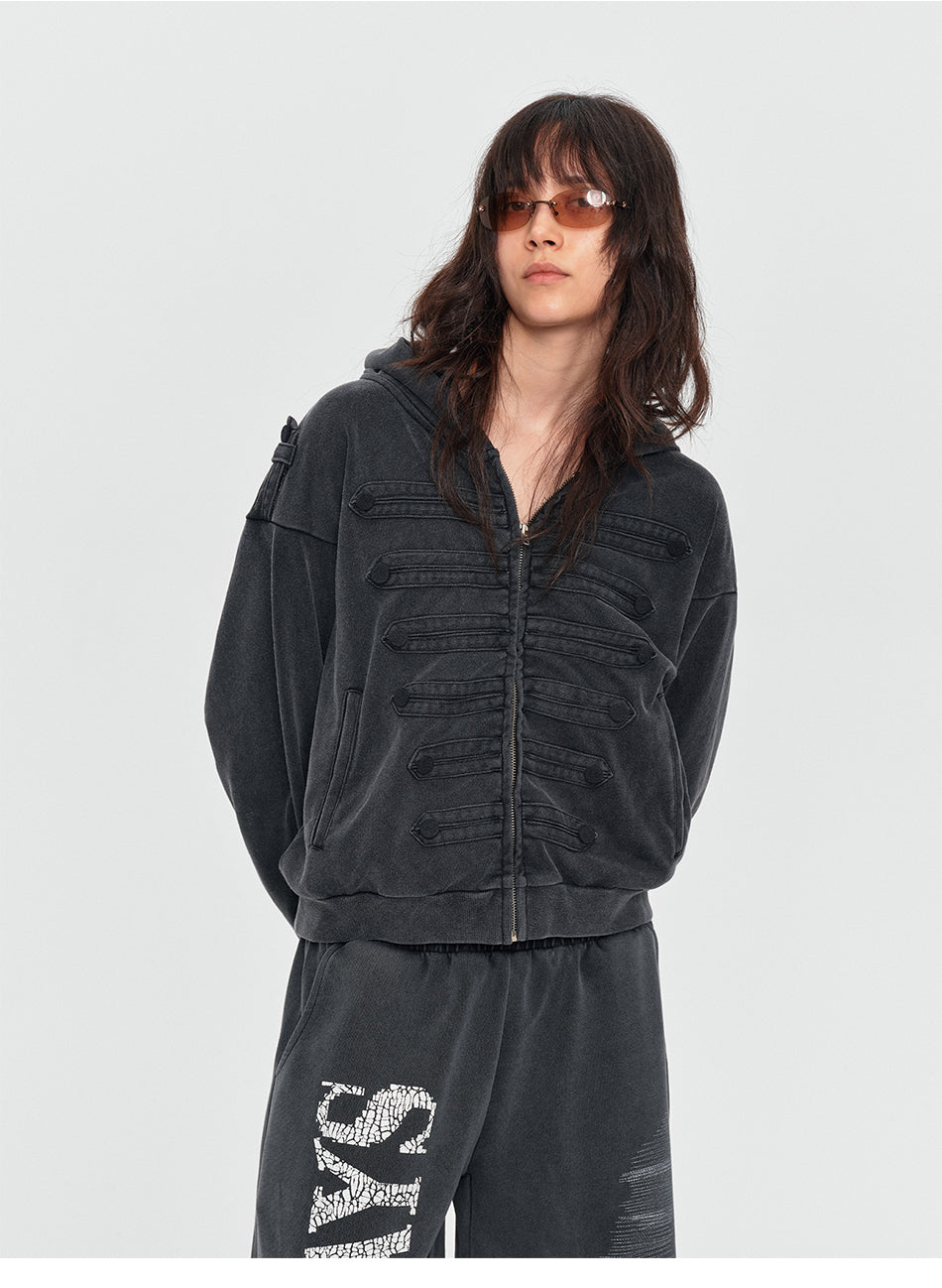 MADWITCH WASHED NAPOLEON ZIP HOODIE #L2026531