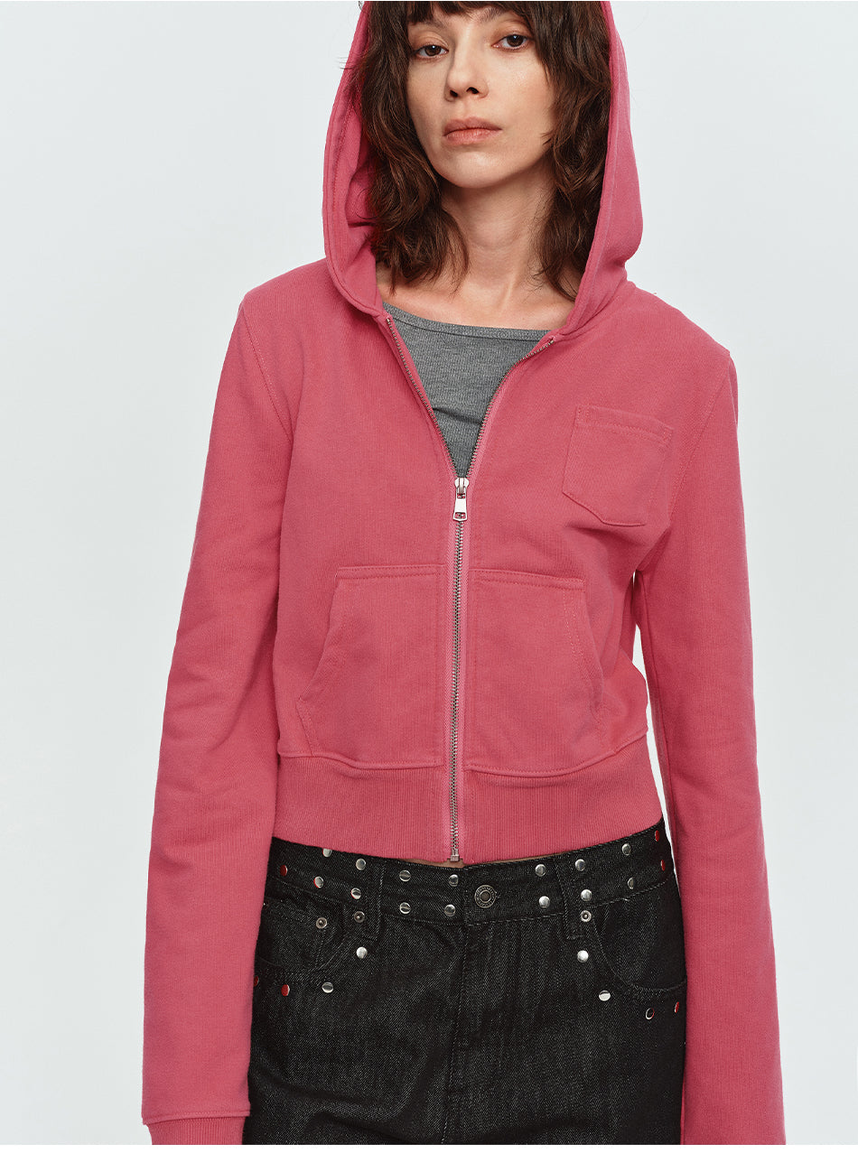 MADWITCH WASHED CROPPED ZIP HOODIE #2026712