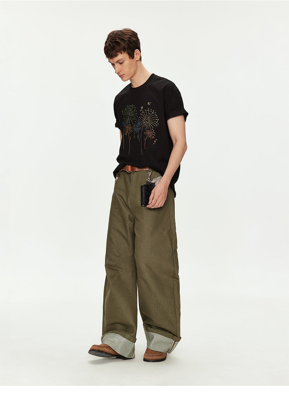 MADWITCH FIREWORK EMBROIDERED VINTAGE T SHIRT #991325