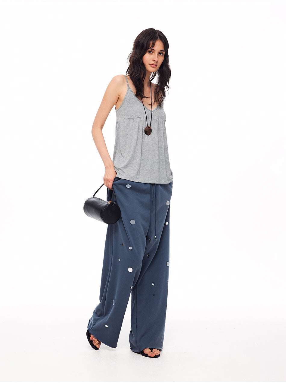 MADWITCH V-NECK RUFFLED SPAGHETTI STRAP TANK TOP #8678