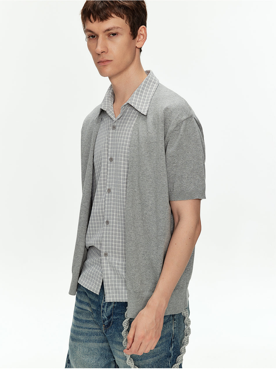 MADWITCH FAUX LAYER PLAID SHIRT #990332