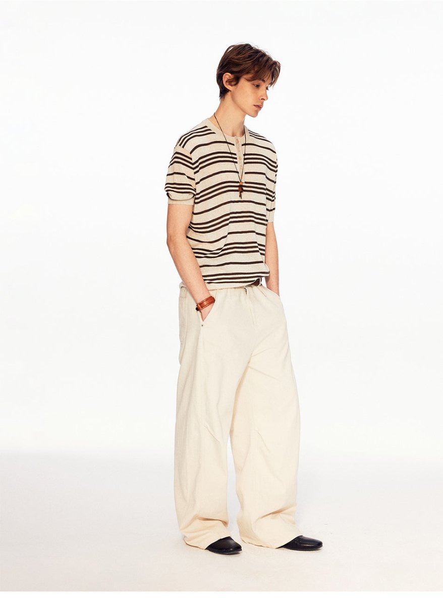 MADWITCH VINTAGE STRIPE HENLEY TEE 27525 - MadWitch Store