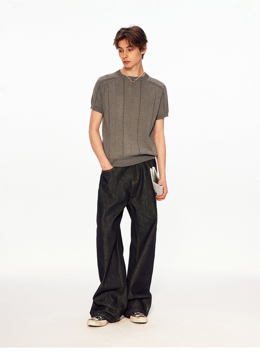 MADWITCH RIBBED RELAXED KNIT TEE 26047 - MadWitch Store