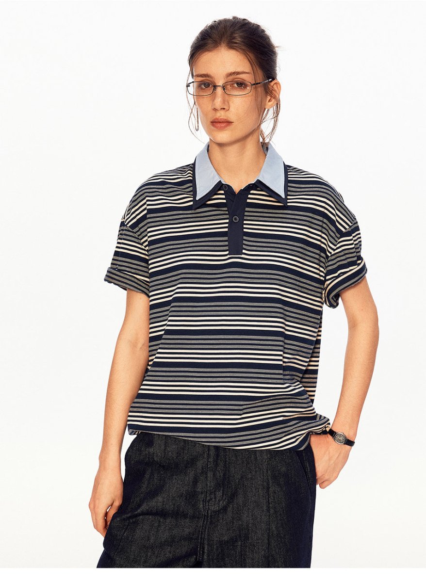 MADWITCH VINTAGE STRIPE POLO SHIRT 991250 - MadWitch Store