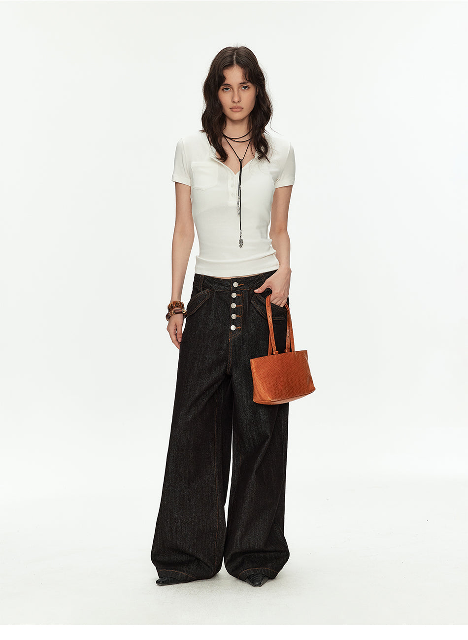 MADWITCH RAW DENIM PARIS BUCKLE PANTS #DR3329
