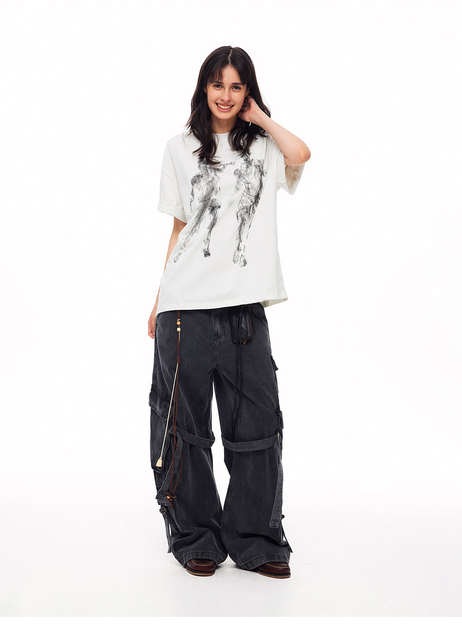 MADWITCH VINTAGE SMOKE CHARACTER GRAPHIC TEE #3265