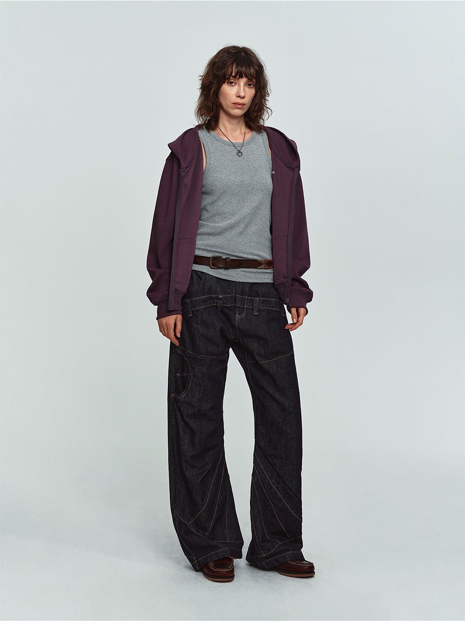 MADWITCH EMBROIDERED CROPPED ZIP HOODIE #2026756
