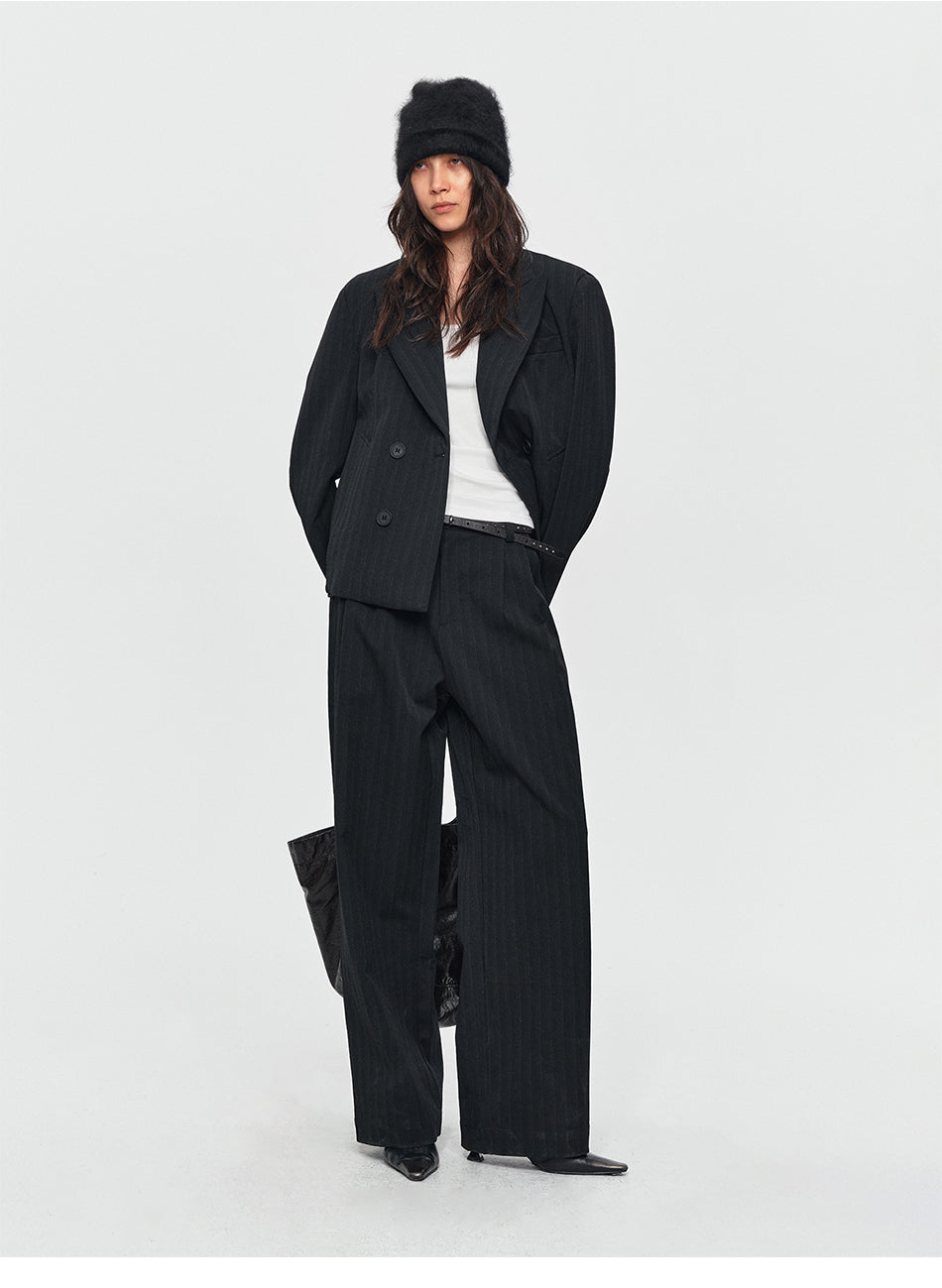 MADWITCH PINSTRIPE WIDE-LEG TROUSERS #AW26125