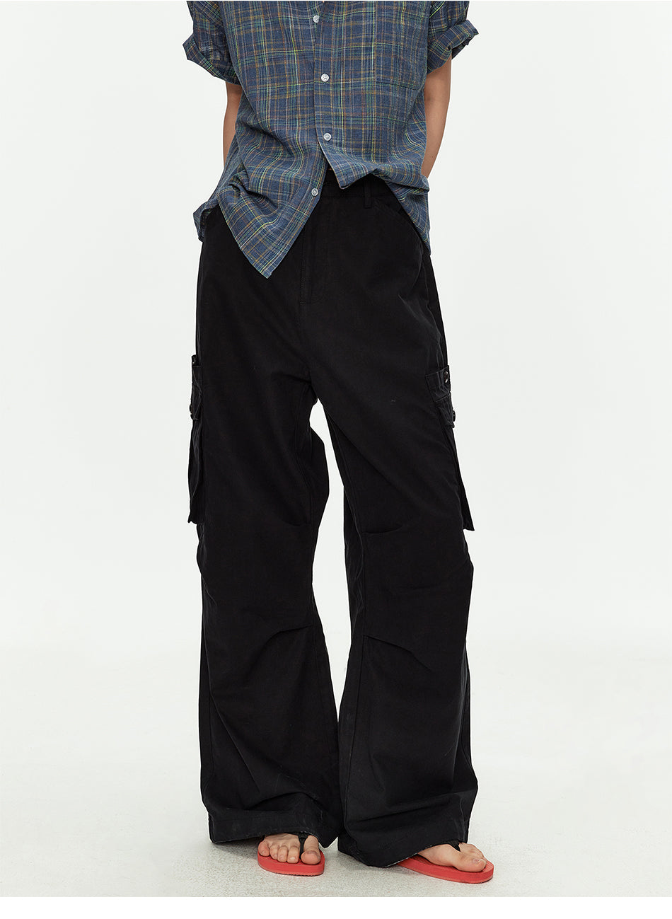 MADWITCH LYCELL BLEND LOOSE CARGO PANTS #CK6995