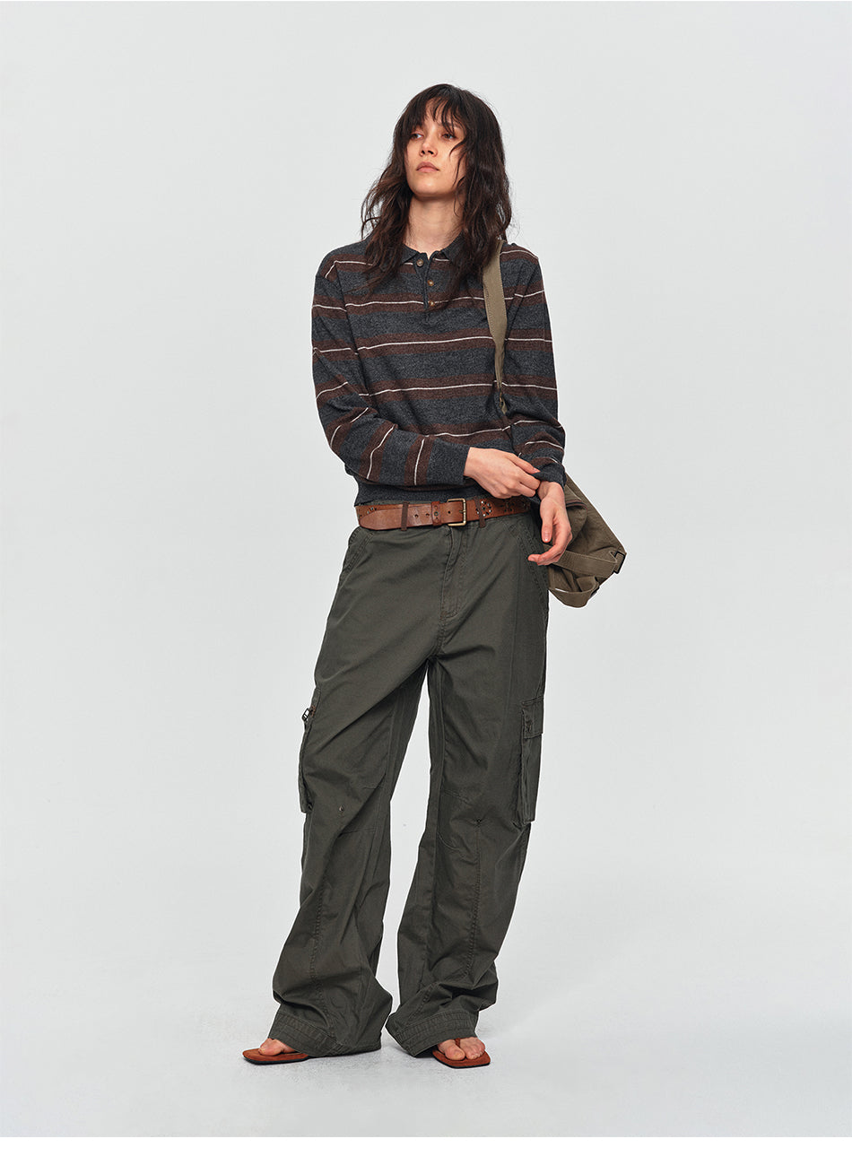 MADWITCH PANELED MULTI-POCKET CARGO PANTS #CK61019