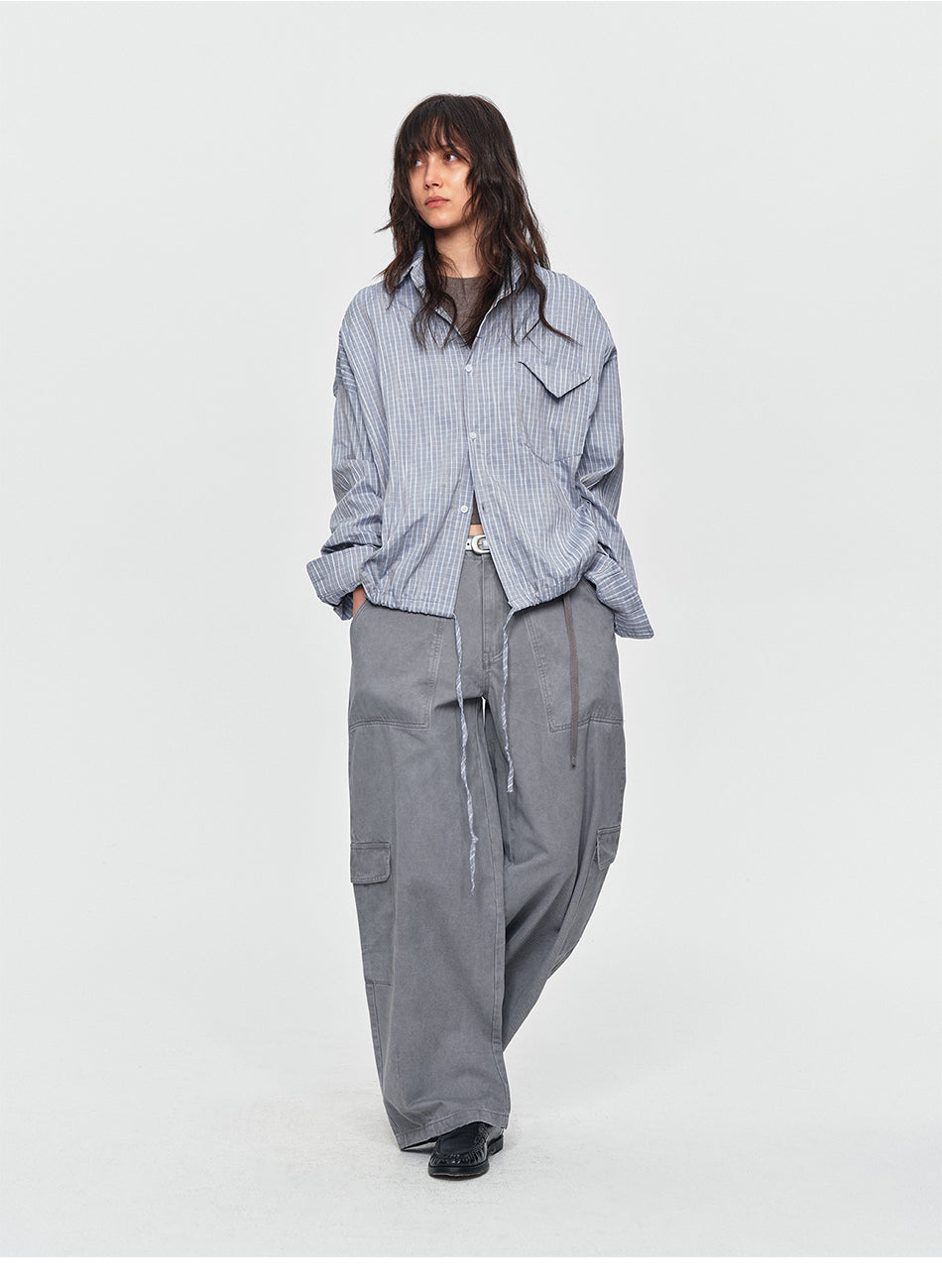 MADWITCH WASHED DRAWSTRING CARGO PANTS #A642