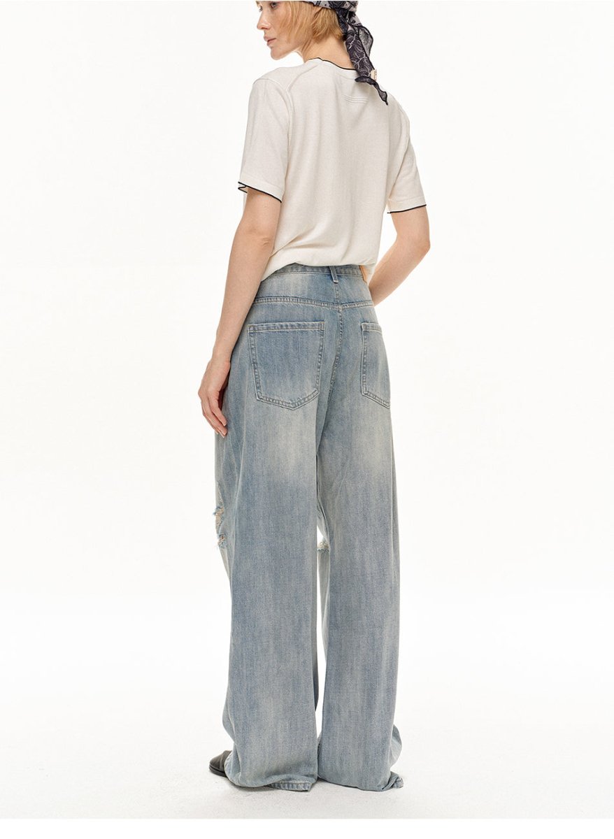 MADWITCH VINTAGE DISTRESSED LOOSE JEANS WHOA124 - MadWitch Store