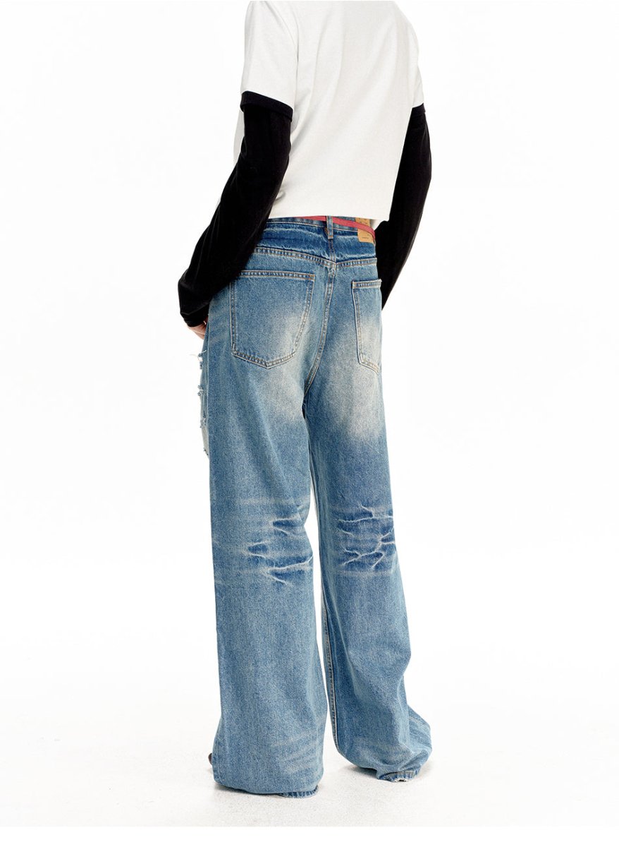 MADWITCH VINTAGE DISTRESSED LOOSE JEANS CK5609 - MadWitch Store