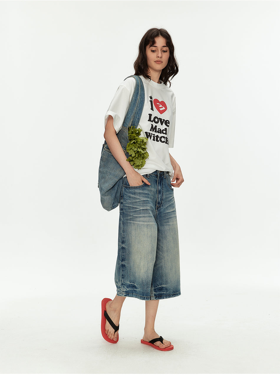 MADWITCH WASHED PARIS BUCKLE JEANS #CK9815D