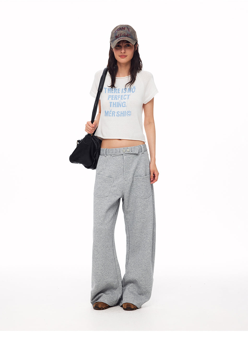 MADWITCH EMBROIDERED BACK-STRAP WIDE-LEG SWEATPANTS #L2026554