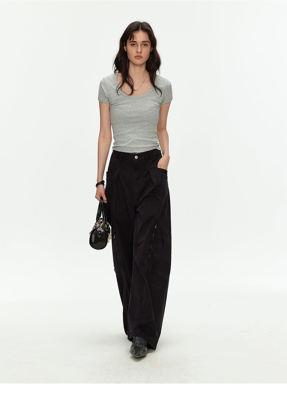 MADWITCH DECONSTRUCTED PLEATED PANTS #CK6983