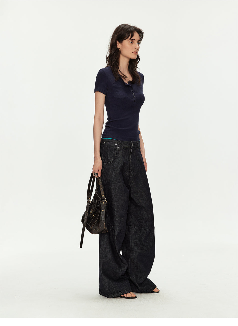 MADWITCH RAW SELVEDGE CURVED JEANS #GPC9813